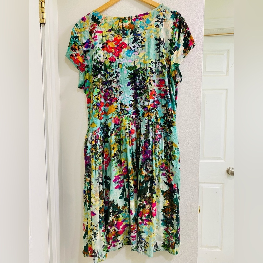 Peruvian Connection Floral Multicolor Midi Dress Size XL - Picture 9 of 10